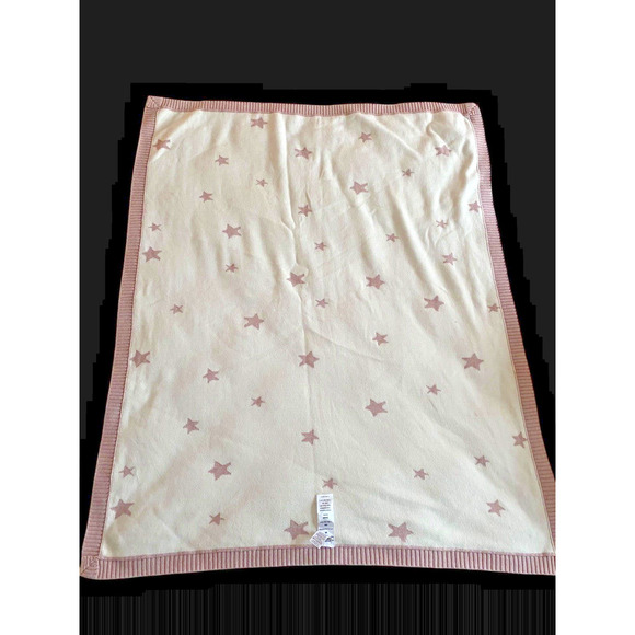 Mamas & Papas Baby Blanket Pale Pink Ivory White Star Soft Knit Nursery Girls - Picture 11 of 14